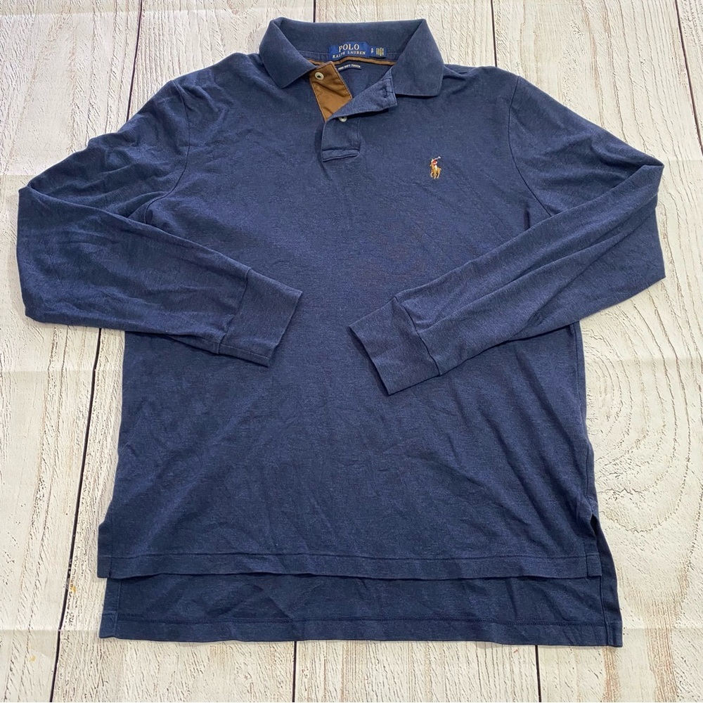 Polo by Ralph Lauren Navy Long Sleeve Soft Touch Polo Small
